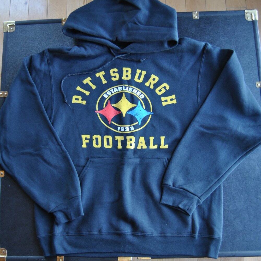 Pittsburgh Steelers Football Black Fruit of the Loom Hoodie Medium